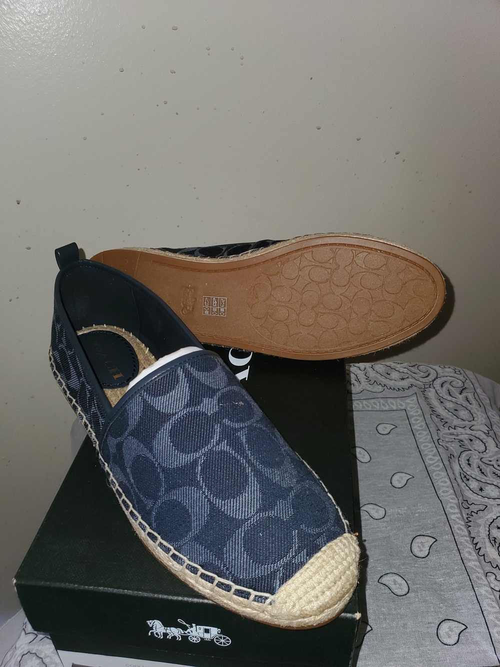Coach Codi Sig Denim Espadrille Slip-On - Navy - Picture 4 of 4